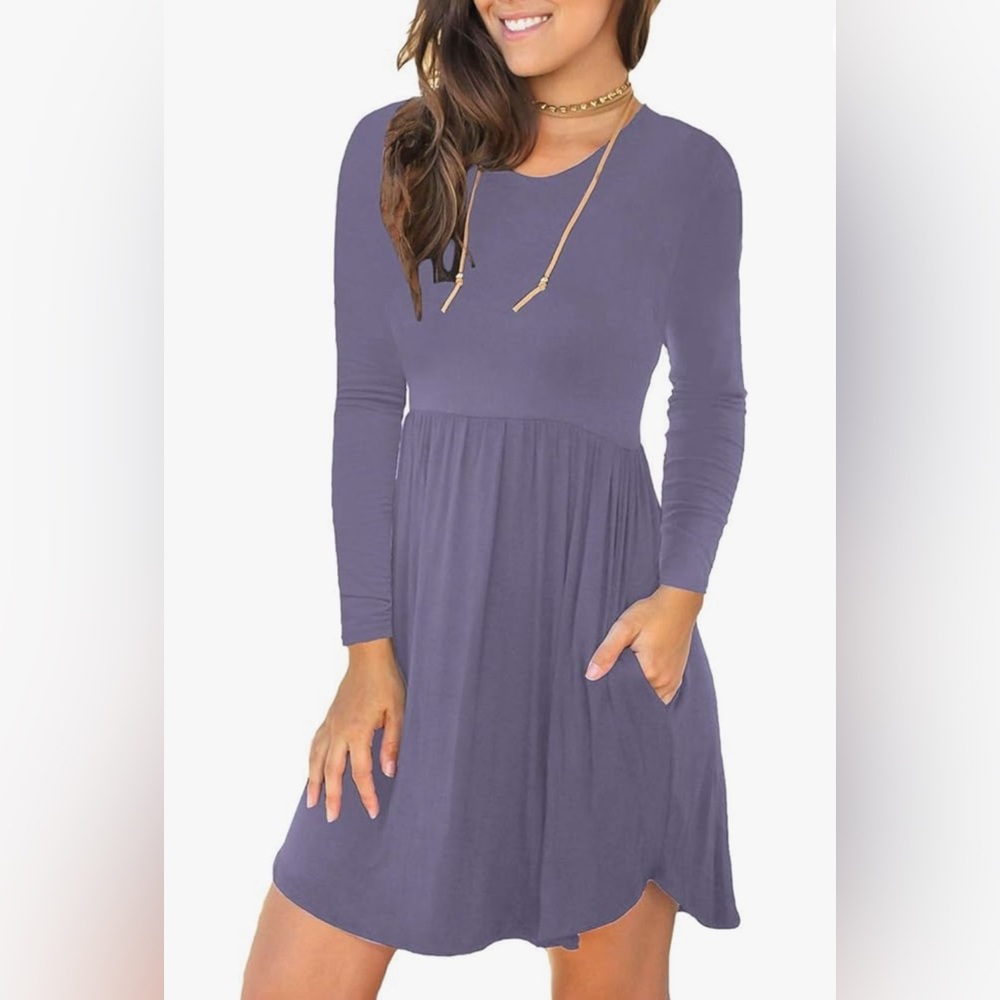Long Sleeve Short Dress with Pockets